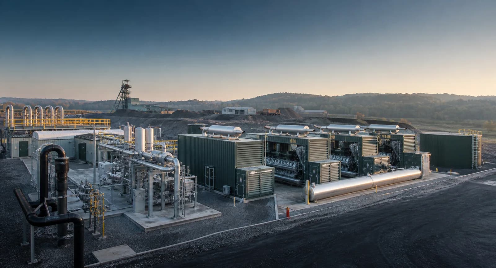 Usina de gás de mina de carvão com condicionamento e geradores modulares
