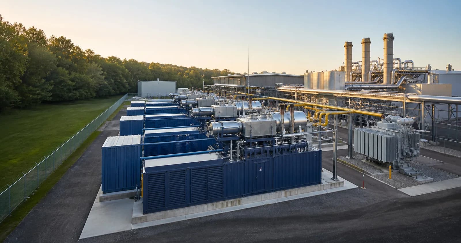Usina industrial modular com grupos geradores movidos a gás natural